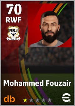 Mohammed Fouzair — RWF, OVR 70, MAX 70