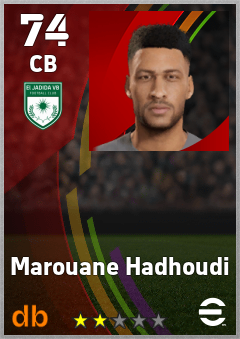 Marouane Hadhoudi — CB, OVR 74, MAX 74
