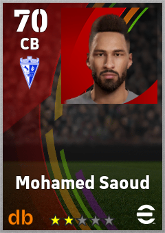 Mohamed Saoud — CB, OVR 70, MAX 70
