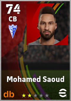 Mohamed Saoud — CB, OVR 74, MAX 74