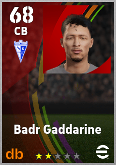 Badr Gaddarine — CB, OVR 68, MAX 68
