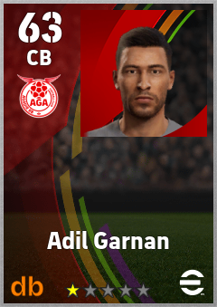Adil Garnan — CB, OVR 63, MAX 63