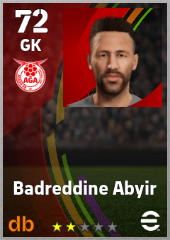 Badreddine Abyir — GK, OVR 72, MAX 72