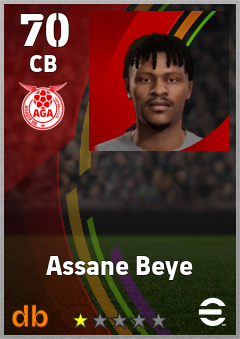 Assane Beye — CB, OVR 70, MAX 70