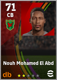 Nouh Mohamed El Abd — CB, OVR 71, MAX 71