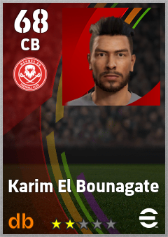 Karim El Bounagate — CB, OVR 68, MAX 68
