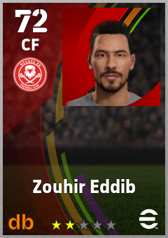 Zouhir Eddib — CF, OVR 72, MAX 72