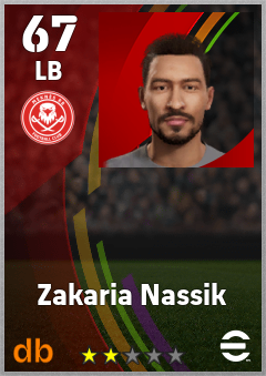 Zakaria Nassik — LB, OVR 67, MAX 67
