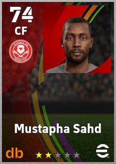 Mustapha Sahd — CF, OVR 74, MAX 74