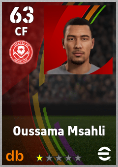Oussama Msahli — CF, OVR 63, MAX 63
