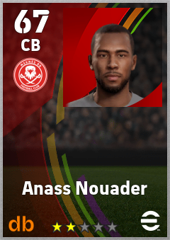 Anass Nouader — CB, OVR 67, MAX 67