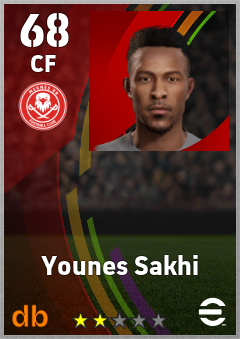 Younes Sakhi — CF, OVR 68, MAX 68