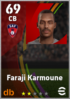 Faraji Karmoune — CB, OVR 69, MAX 69