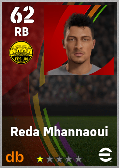 Reda Mhannaoui — RB, OVR 62, MAX 62