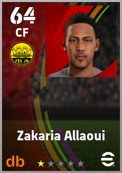 Zakaria Allaoui — CF, OVR 64, MAX 64