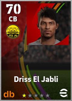 Driss El Jabli — CB, OVR 70, MAX 70