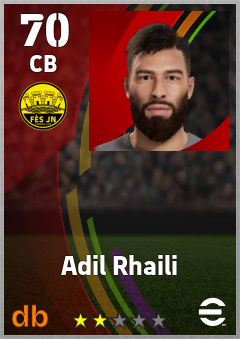 Adil Rhaili — CB, OVR 70, MAX 70