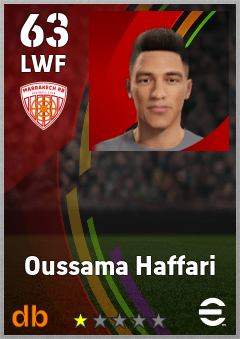 Oussama Haffari — LWF, OVR 63, MAX 63