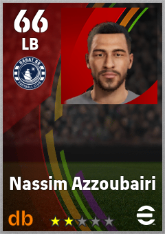 Nassim Azzoubairi — LB, OVR 66, MAX 66