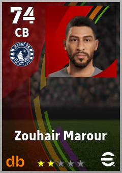 Zouhair Marour — CB, OVR 74, MAX 74