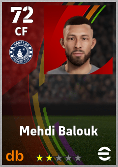 Mehdi Balouk — CF, OVR 72, MAX 72