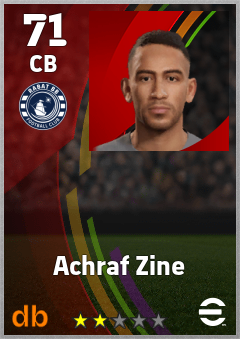 Achraf Zine — CB, OVR 71, MAX 71