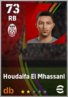 Houdaifa El Mhassani — RB, OVR 73, MAX 73