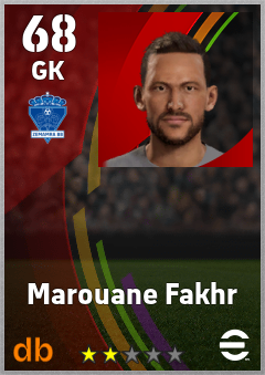 Marouane Fakhr — GK, OVR 68, MAX 68