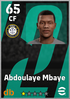 Abdoulaye Mbaye — CF, OVR 65, MAX 65