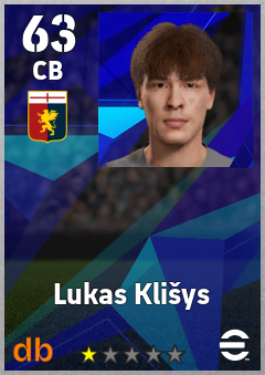 Lukas Klišys — CB, OVR 63, MAX 63