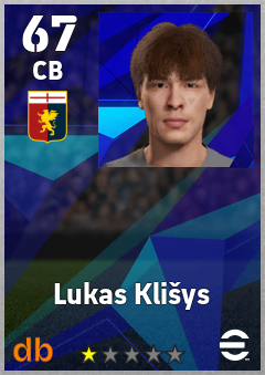 Lukas Klišys — CB, OVR 67, MAX 67