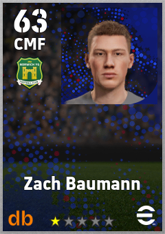 Zach Baumann — CMF, OVR 63, MAX 63
