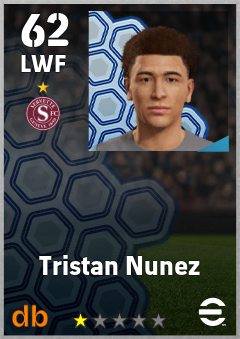 Tristan Nunez — LWF, OVR 62, MAX 62