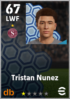 Tristan Nunez — LWF, OVR 67, MAX 67