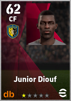 Junior Diouf — CF, OVR 62, MAX 62