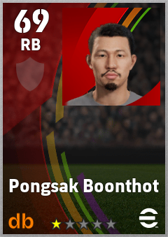 Pongsak Boonthot — RB, OVR 69, MAX 69