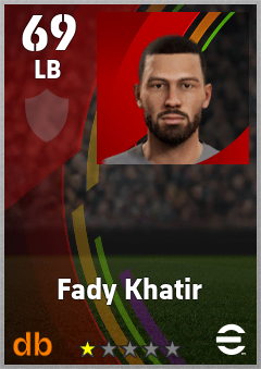 Fady Khatir — LB, OVR 69, MAX 69