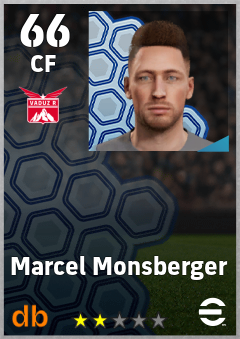 Marcel Monsberger — CF, OVR 66, MAX 66