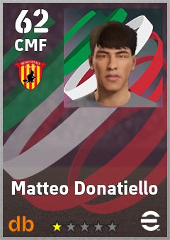 Matteo Donatiello — CMF, OVR 62, MAX 62