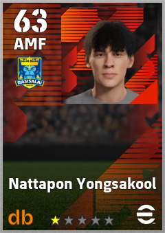 Nattapon Yongsakool — AMF, OVR 63, MAX 63