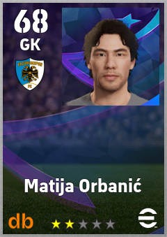 Matija Orbanić — GK, OVR 68, MAX 68