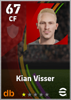 Kian Visser — CF, OVR 67, MAX 67