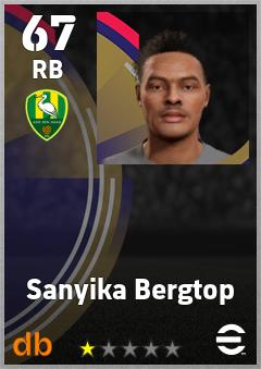 Sanyika Bergtop — RB, OVR 67, MAX 67