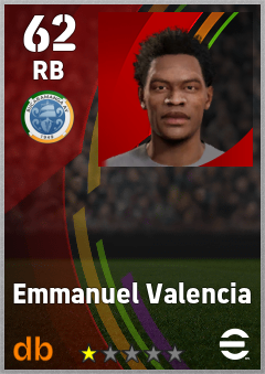 Emmanuel Valencia — RB, OVR 62, MAX 62