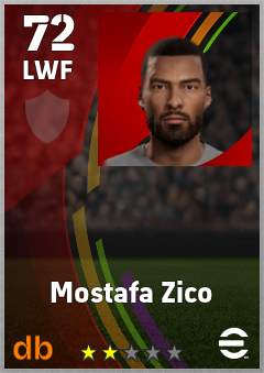 Mostafa Zico — LWF, OVR 72, MAX 72
