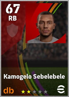 Kamogelo Sebelebele — RB, OVR 67, MAX 67