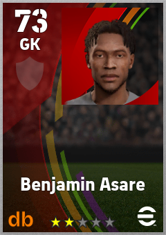 Benjamin Asare — GK, OVR 73, MAX 73