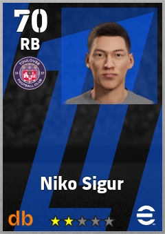 Niko Sigur — RB, OVR 70, MAX 70