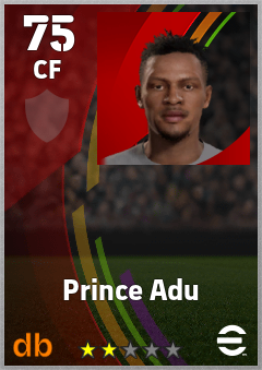 Prince Adu — CF, OVR 75, MAX 75