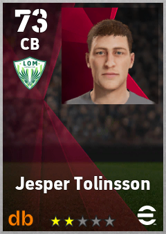 Jesper Tolinsson — CB, OVR 73, MAX 73